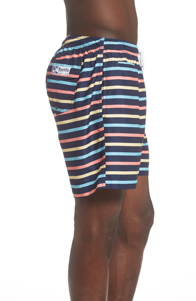 Trunks Surf & Swim Co. Retro Stripe Sano Swim Trunks, Alternate, color,