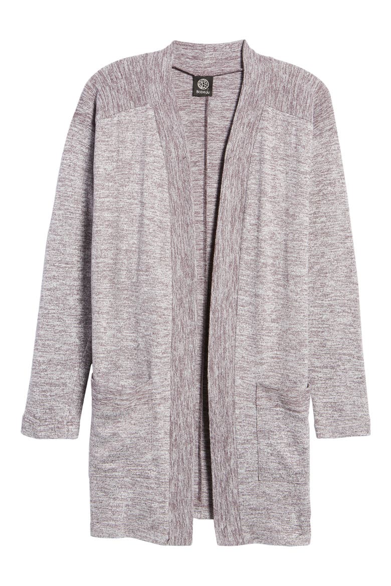 Knit Open Front Cardigan, Alternate, color, LAVENDER GREY