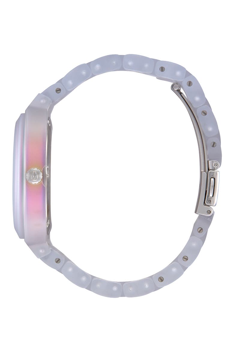 Time Teller Acetate Bracelet Watch, 40mm, Alternate, color, CLEAR/ RAINBOW/ SILVER