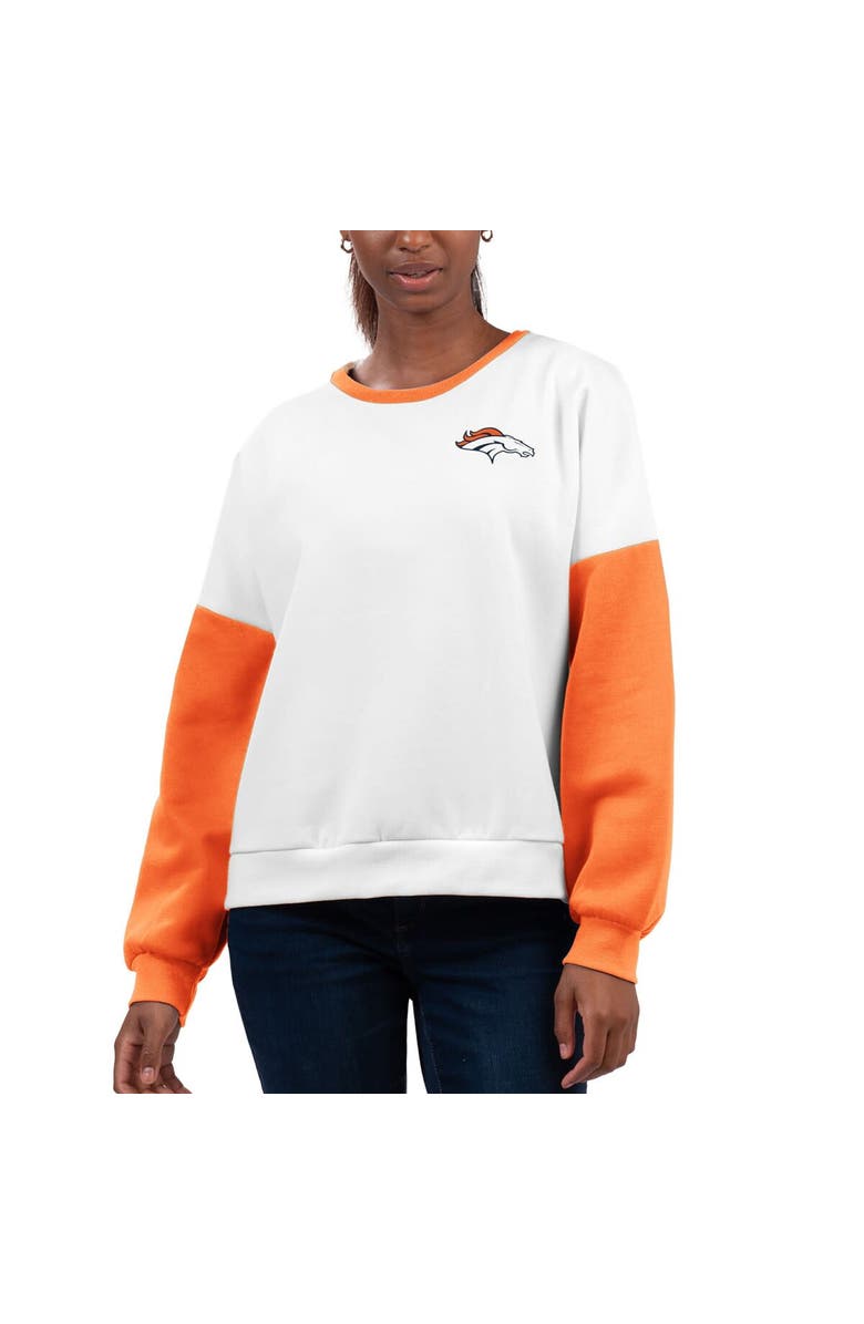 G-III 4HER BY CARL BANKS Women's G-III 4Her by Carl Banks White Denver Broncos A-Game Pullover Sweatshirt, Main, color, 