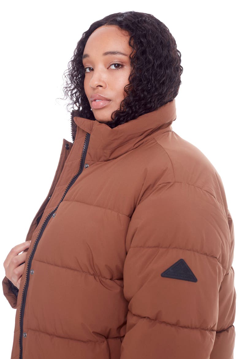 FORILLON PLUS SIZE - Vegan Down Short Quilted Puffer Jacket, Alternate, color, MAPLE
