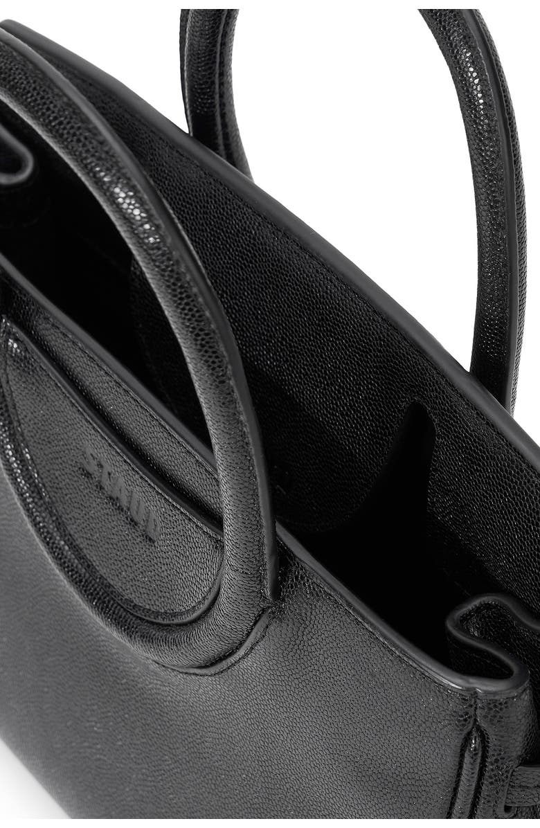STAUD Mini Maude Leather Carryall Bag, Alternate, color, Black