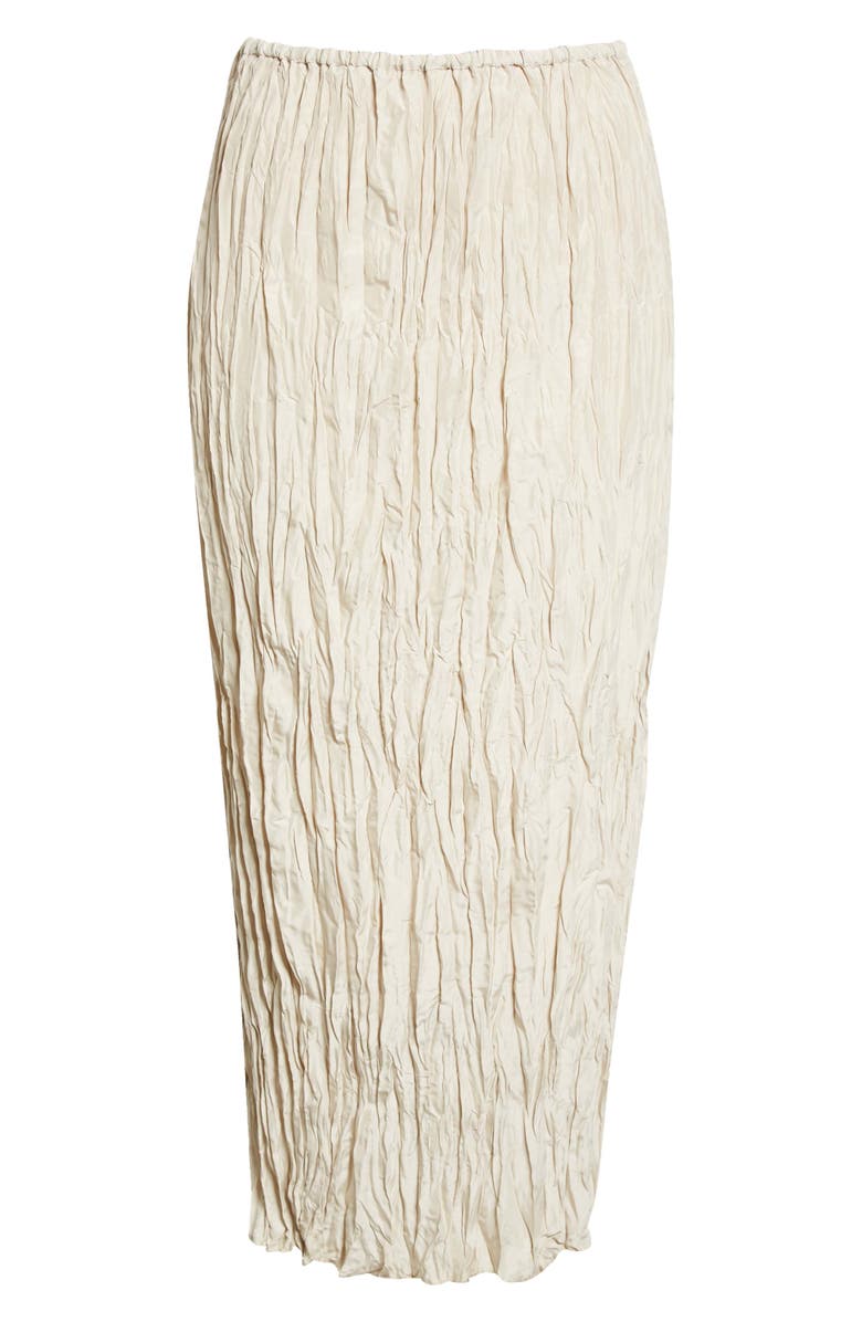 TOTEME Crinkled Silk Midi Skirt, Alternate, color, 