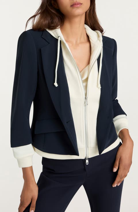 Le Petite Khloe Zip-Up Hoodie Blazer