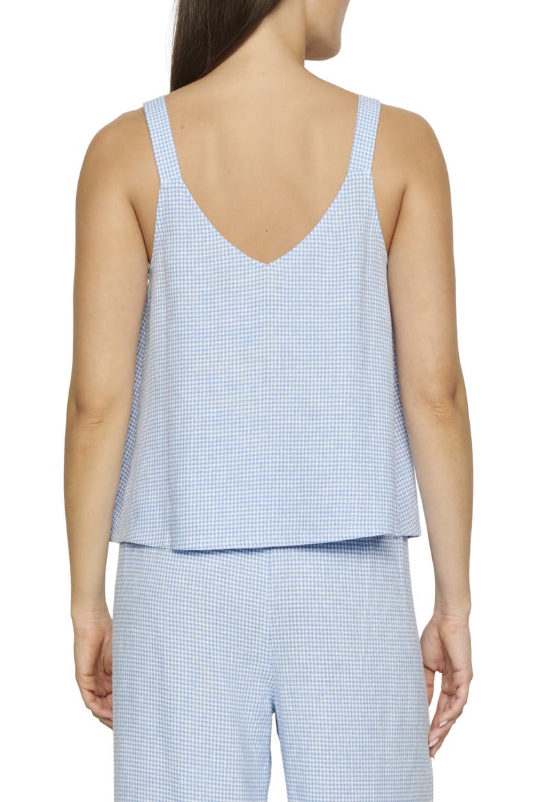Linen Blend V-Neck Camisole, Alternate, color, GINGHAM WHITE/ SUMMER