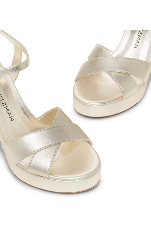 Stuart Weitzman Dayna Metallic Crisscross Platform Sandals