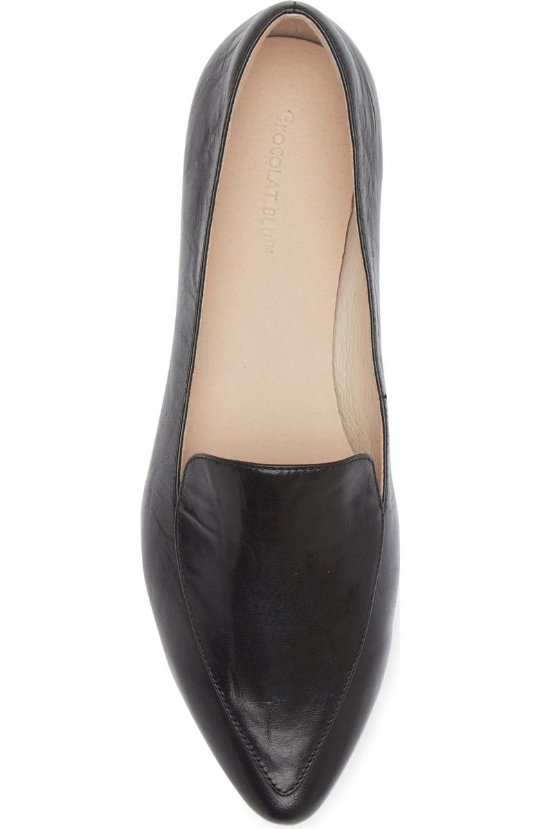 Chocolat Blu Ace Pointed Toe Loafer, Alternate, color, Black Leather