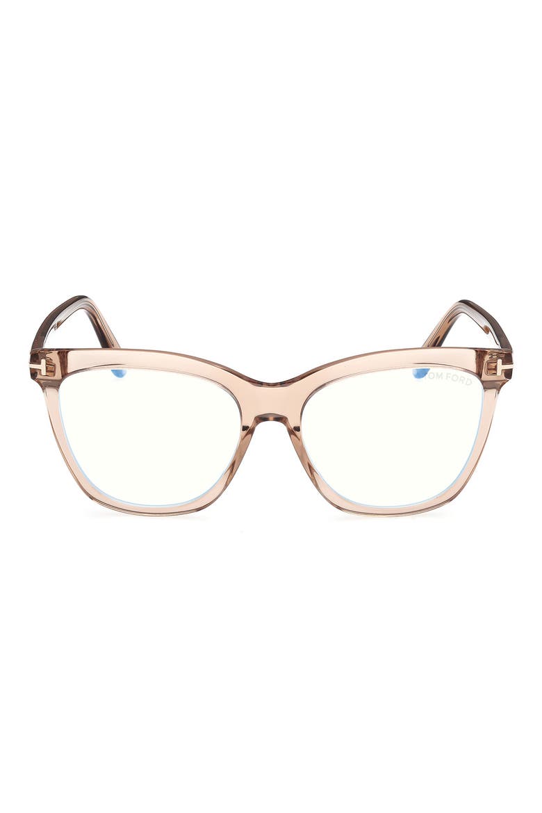 54mm Butterfly Blue Light Blocking Optical Glasses, Main, color, ROSE CHAMPAGNE / BLUE BLOCK