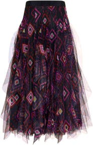 Maison Common Printed Tull Skirt