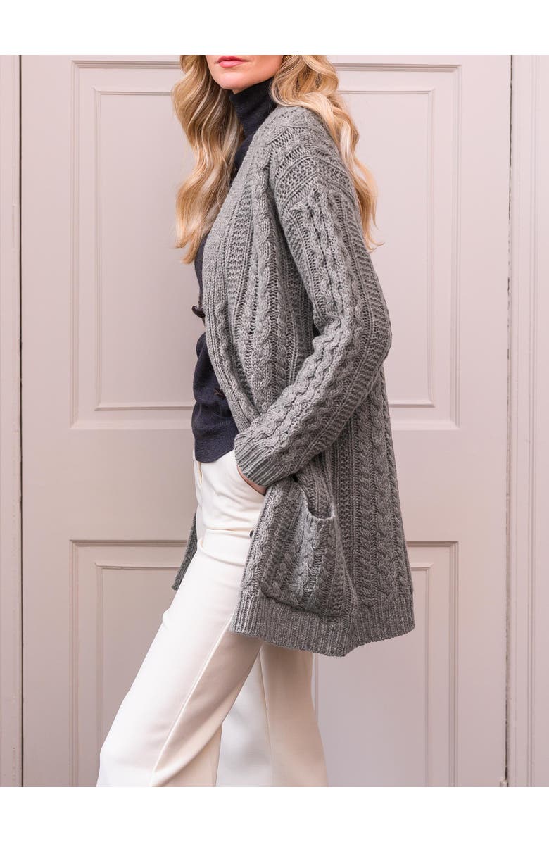 Celtic & Co. Relaxed fit cable knit cardigan, Alternate, color, 