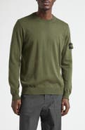 Stone Island Compass Patch Virgin Wool Crewneck Sweater