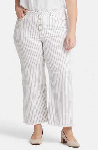 Teresa Exposed Button High Waist Ankle Wide Leg Jeans