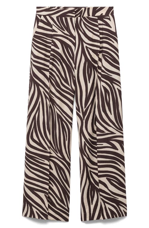 Mango Zebra Print Straight Leg Pants In Brown
