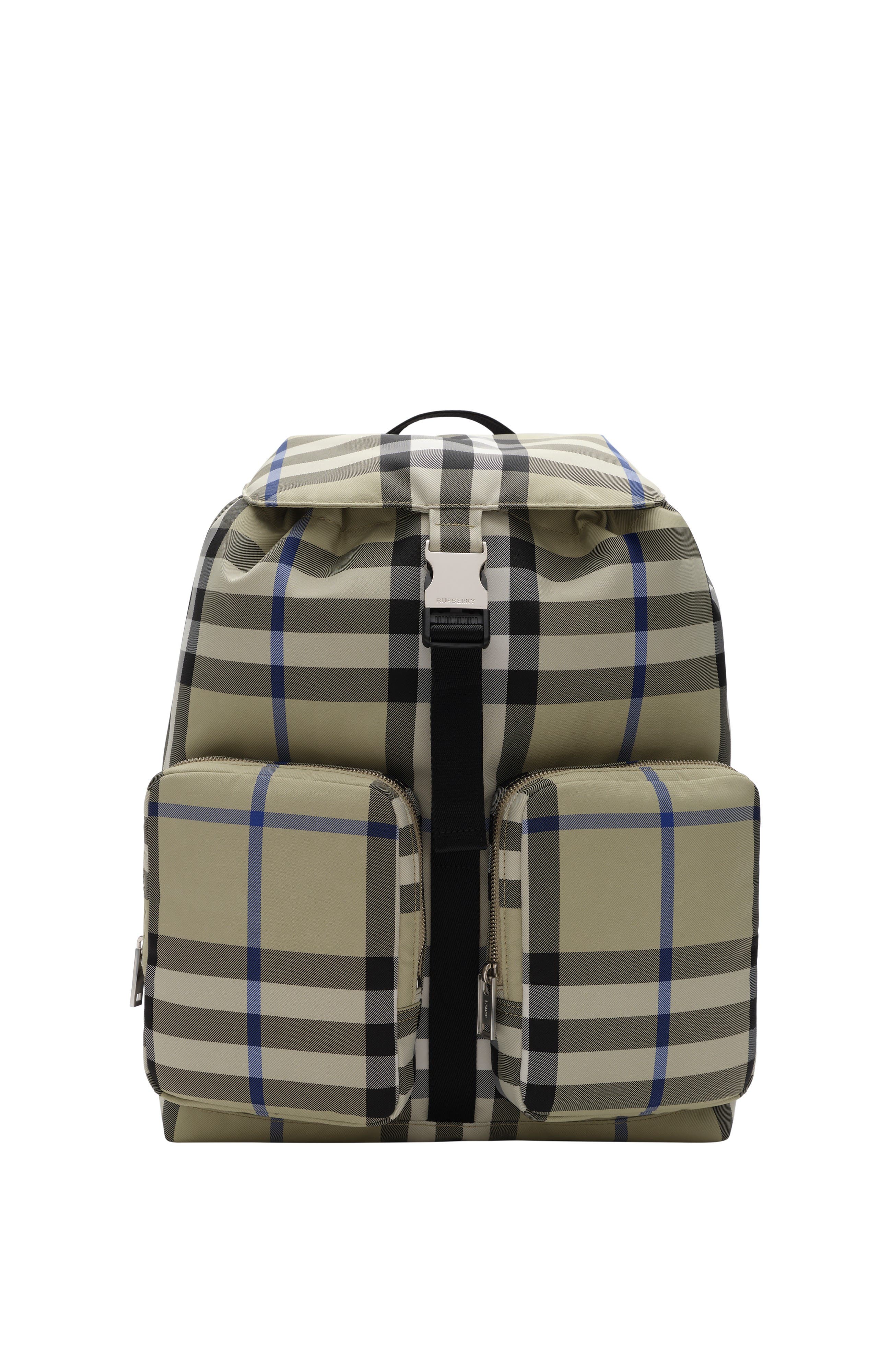 Burberry Medium Check Backpack, Main, color, Lichen Beige