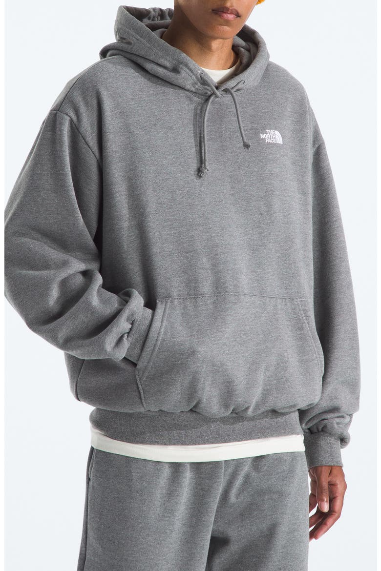 MENS EVOLUTION EMB OVERSIZED HOODIE, Main, color, TNF MID GREY HEATHER