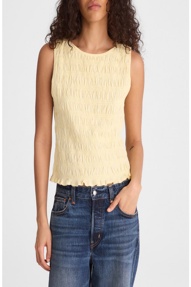 Smocked Tank Top, Main, color, SHEER PINEAPPLE