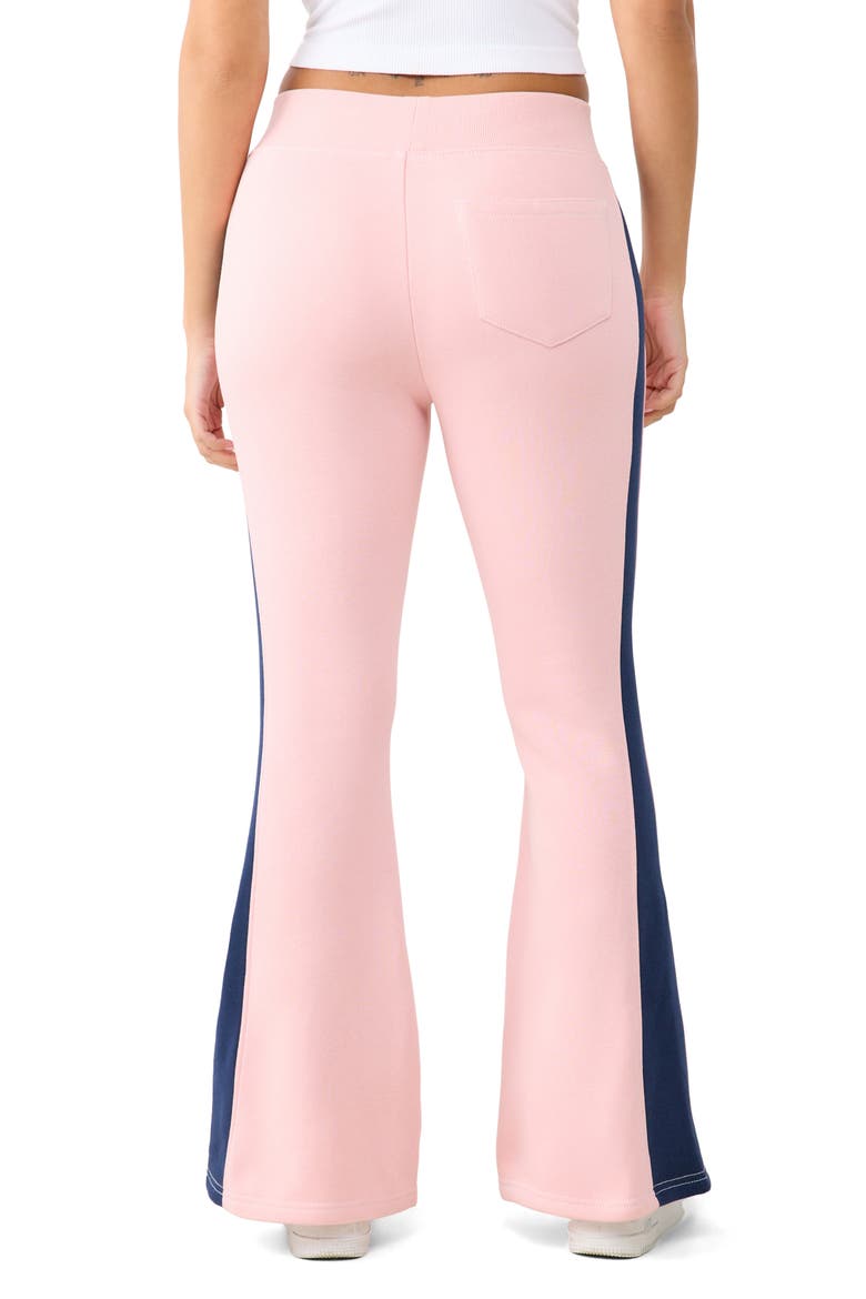 Colorblock Flare Pants, Alternate, color, DULL PINK/ DRESS BLUE