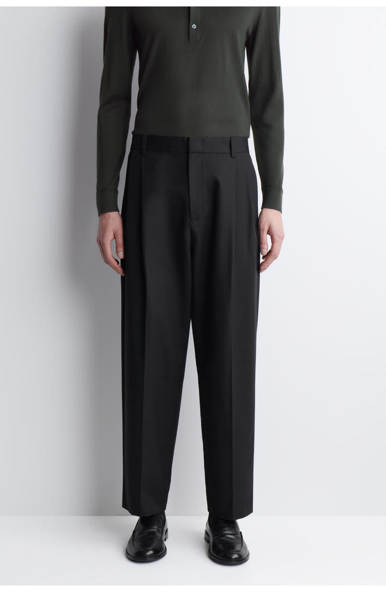 COS Pleated Relaxed-Fit Tapered Pants, Alternate, color, Charcoal