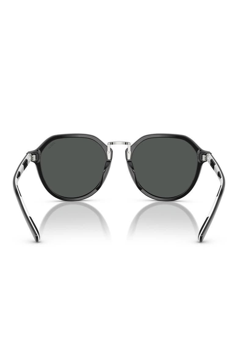 53mm Phantos Sunglasses, Alternate, color, SHINY BLACK