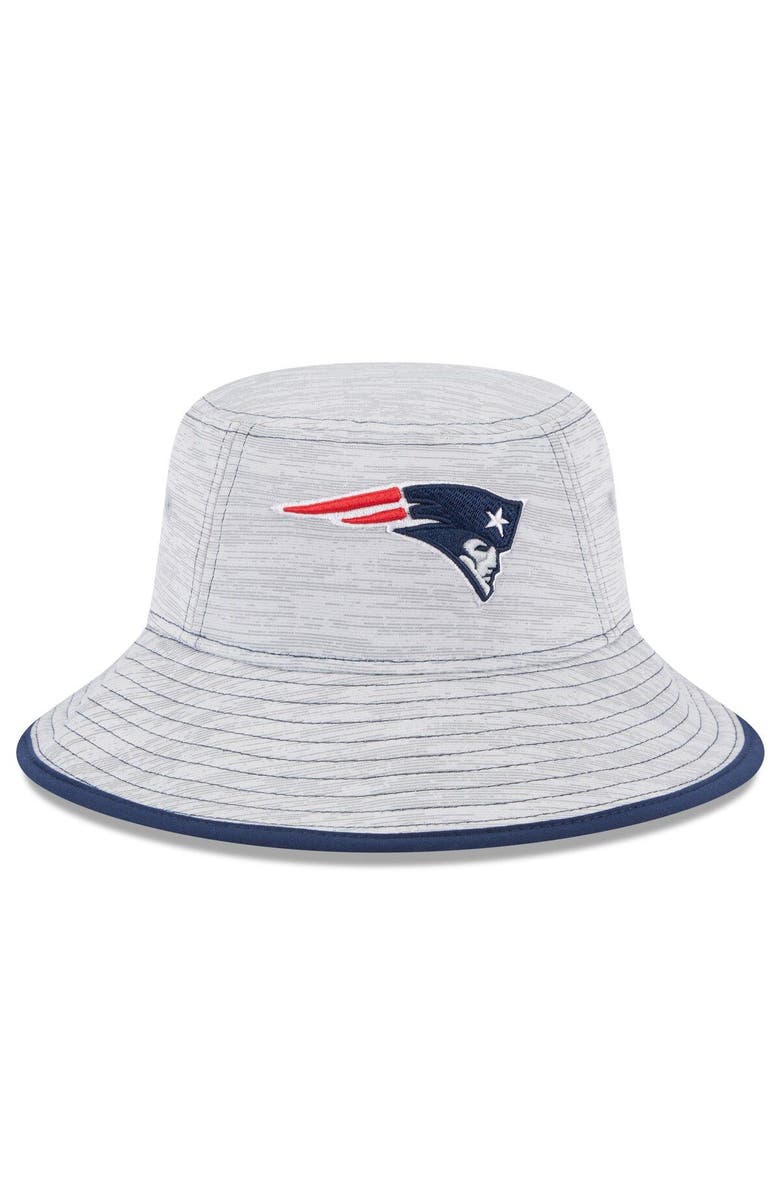 New Era Men's New Era Gray New England Patriots Game Bucket Hat, Main, color,