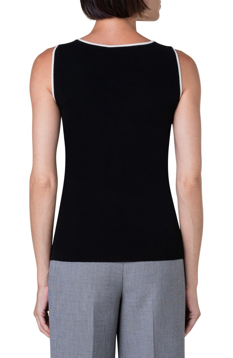 Akris punto Tipped Scoop Neck Tank, Alternate, color, 