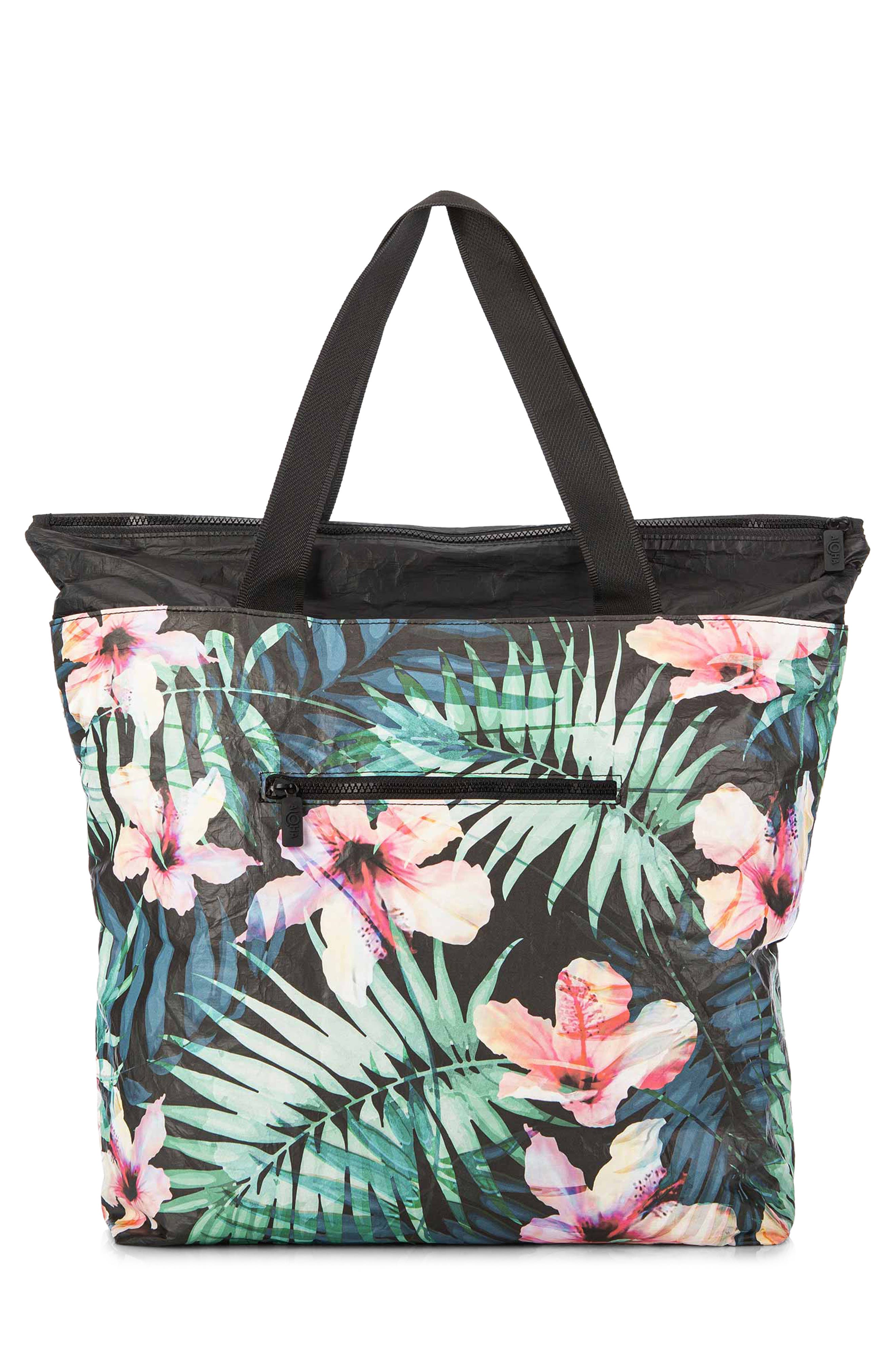 Aloha Collection Hibiscus Palm Day Tripper Water Resistant Tyvek<sup>®</sup> Tote, Alternate, color, 