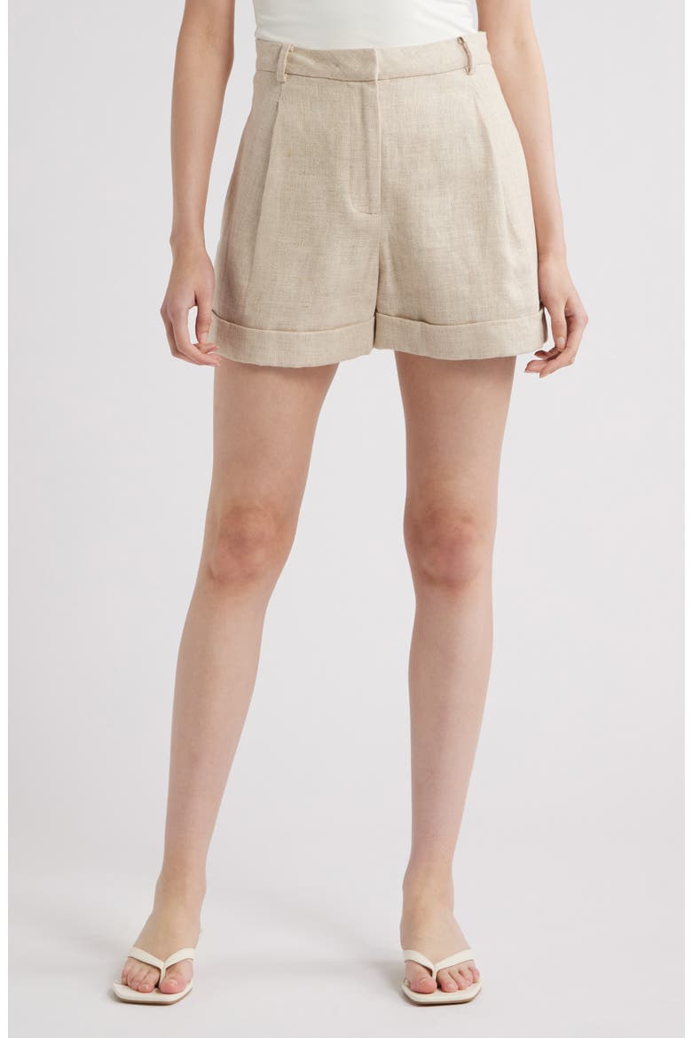 Hardy Cuffed Linen Shorts, Main, color, NATURAL