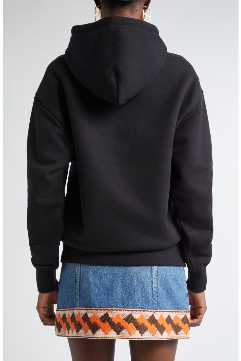 Chez Valentino Oversize Fleece Graphic Hoodie, Alternate, color, BLACK