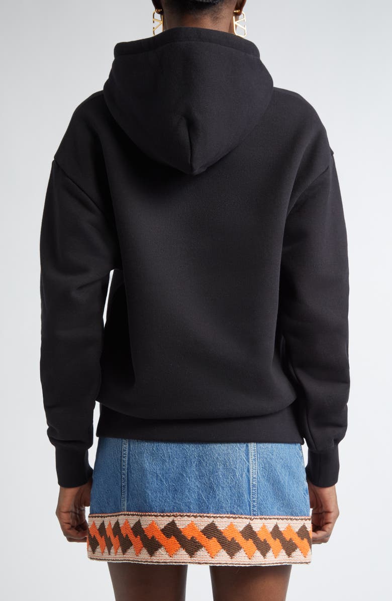 Valentino Garavani Chez Valentino Oversize Fleece Graphic Hoodie, Alternate, color, Black