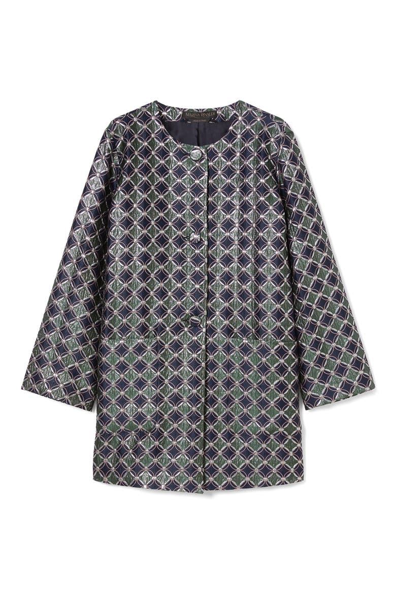 Dinda Geometric Jacquard Jacket, Alternate, color, MIDNIGHT BLUE