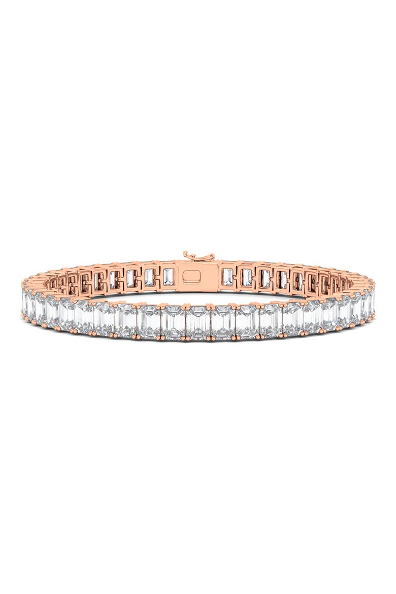 Emerald Cut Lab Grown Diamond Tennis Bracelet, Main, color, 18K ROSE GOLD