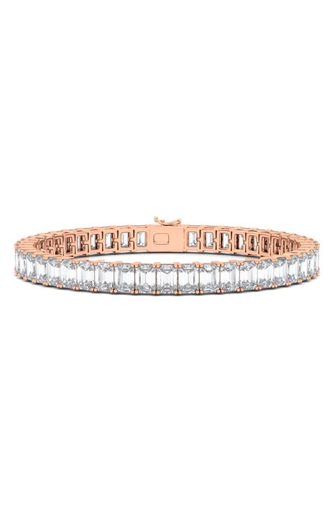Emerald Cut Lab Grown Diamond Tennis Bracelet