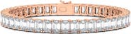 HauteCarat Emerald Cut Lab Grown Diamond Tennis Bracelet