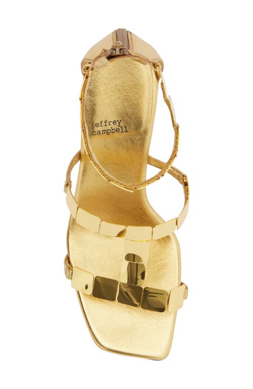 Jeffrey Campbell Ascend Ankle Strap Sandal In Gold Gold