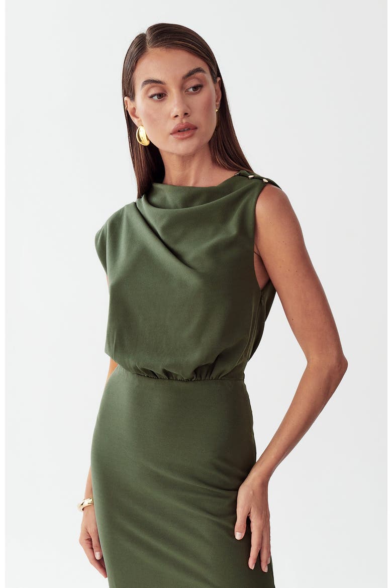 Lily Midi Dress, Alternate, color, Olive