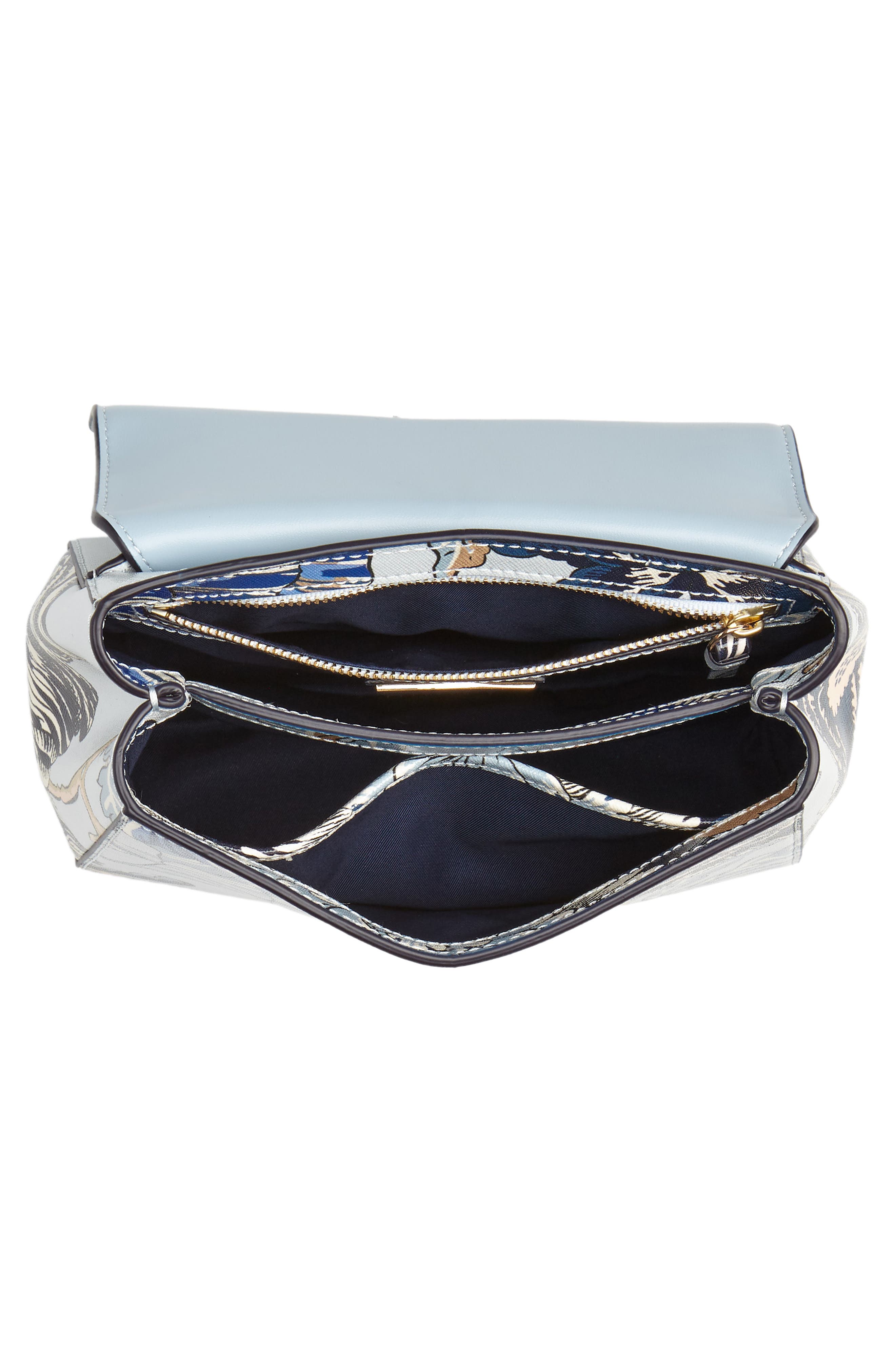 Tory Burch Robinson Print Small Leather Satchel, Alternate, color, 