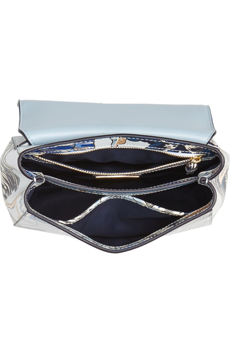 Tory Burch Robinson Print Small Leather Satchel, Alternate, color,
