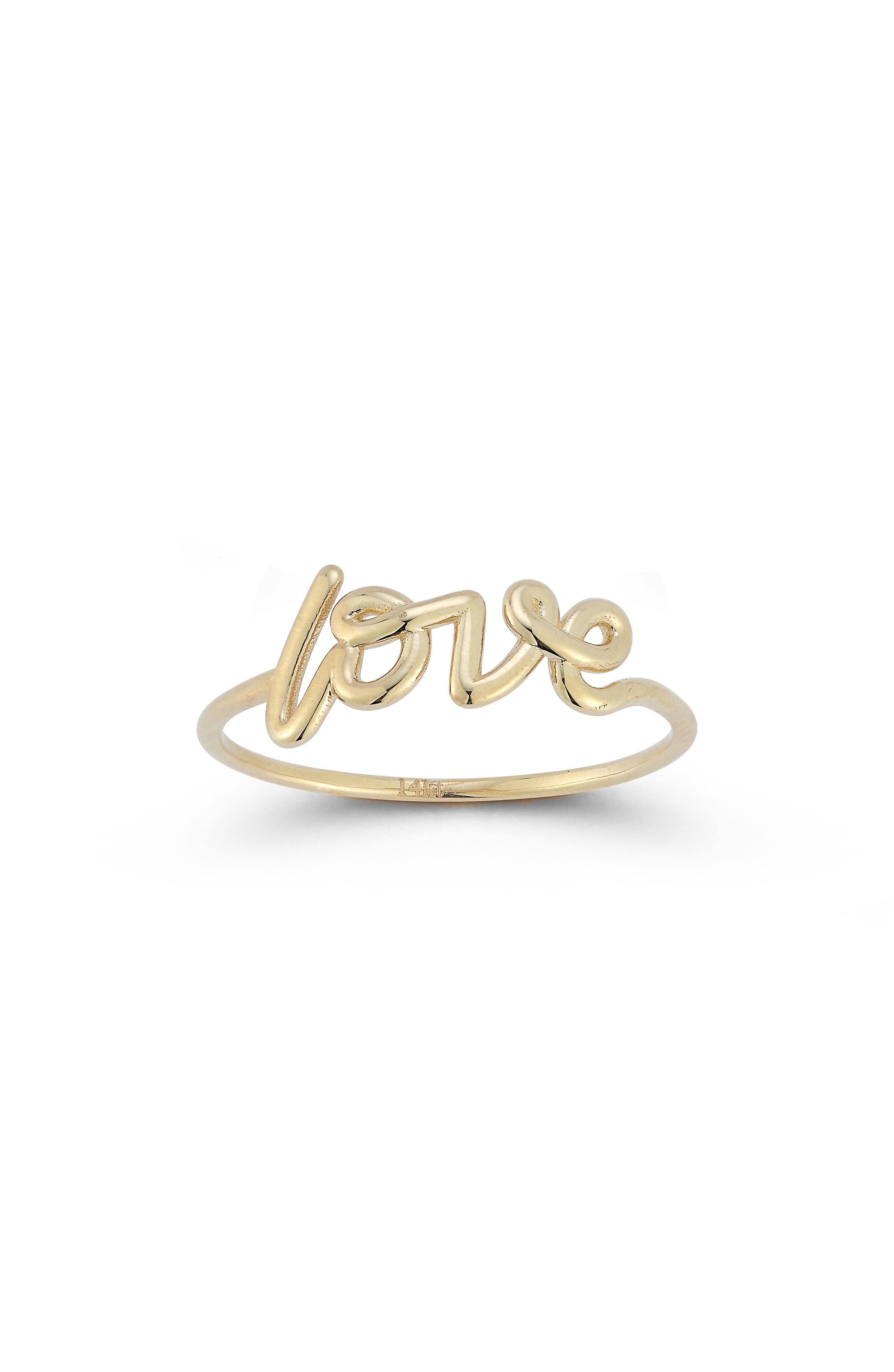 Ember Fine Jewelry 14K Gold Love Script Ring