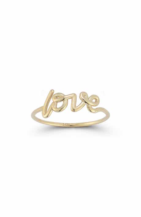 Ember Fine Jewelry 14K Gold Love Script Ring