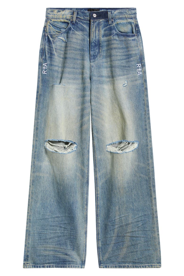 Franco Ripped Wide Leg Jeans, Alternate, color, MUDDY SKY