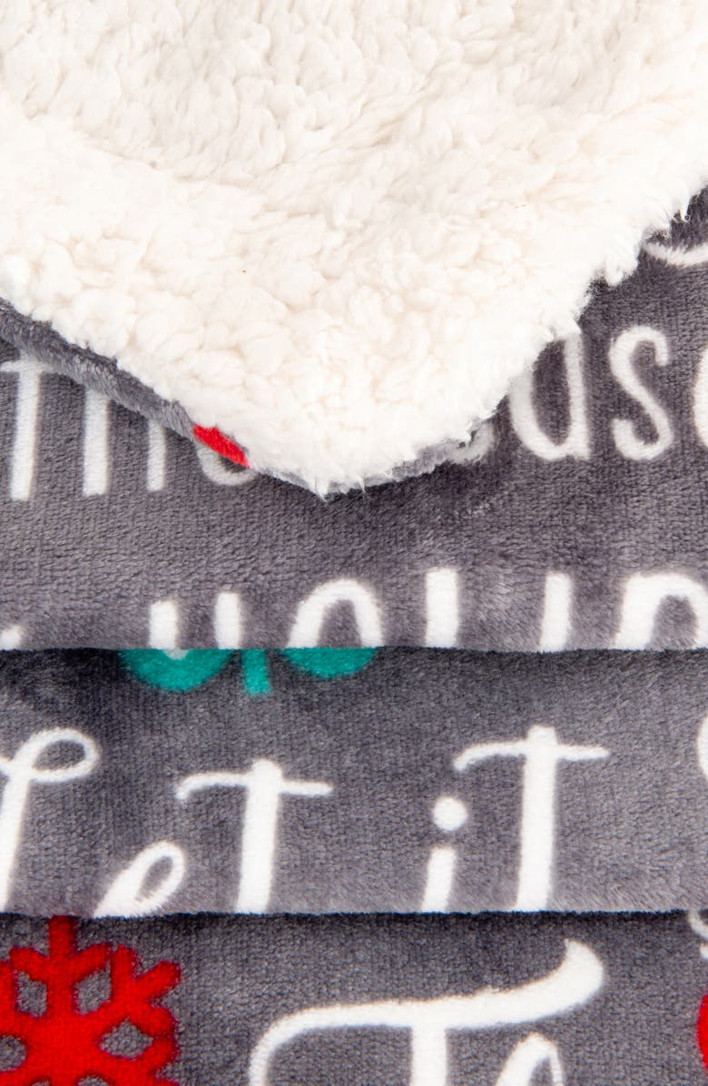 Woven & Weft Holiday Printed Throw Blanket, Alternate, color, Believe Magic