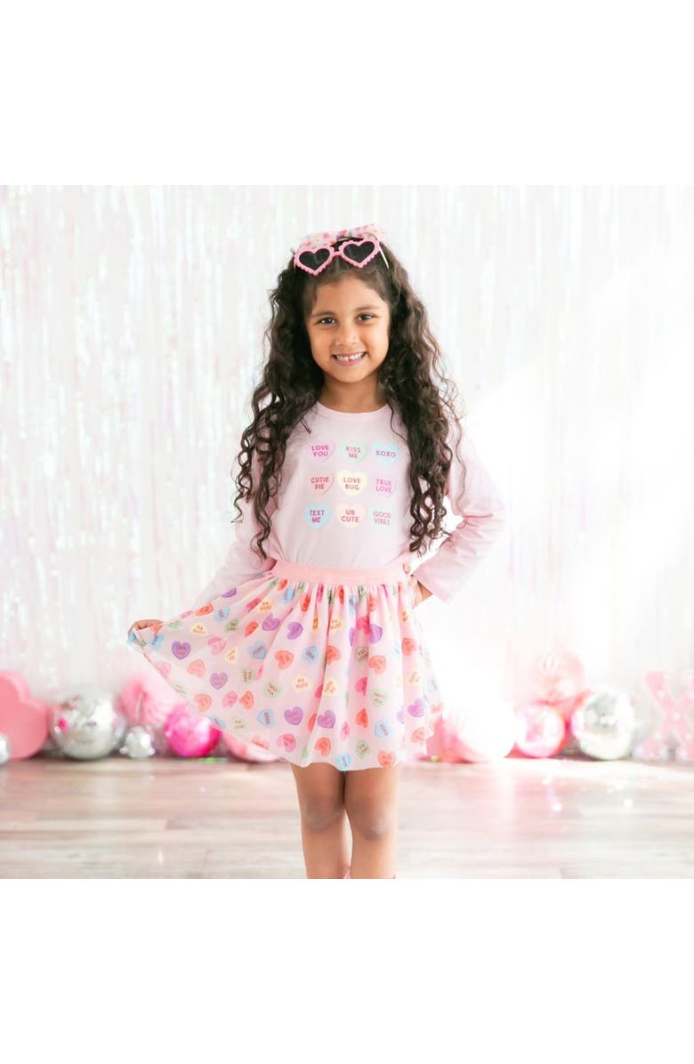 Sweet Wink Candy Hearts Valentine's Day Long Sleeve Shirt, Alternate, color, 