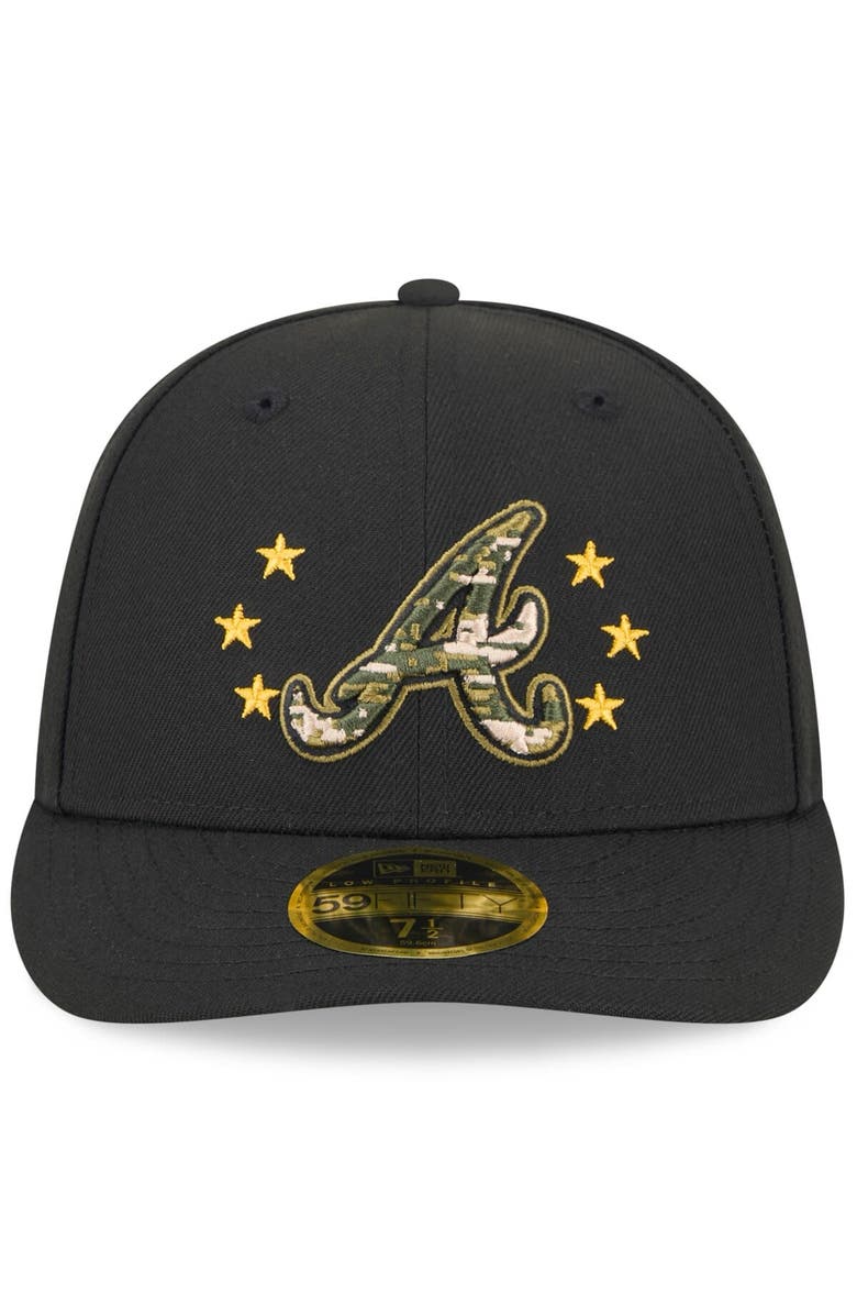New Era Men's New Era Black Atlanta Braves 2024 Armed Forces Day Low Profile 59FIFTY Fitted Hat, Alternate, color,