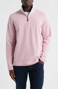 Johnston & Murphy Icon Reversible Cotton Blend Quarter Zip Pullover