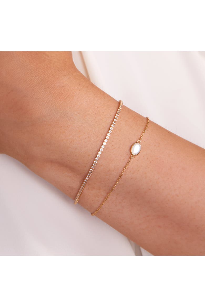 White Topaz Tennis Bracelet, Alternate, color, Gold