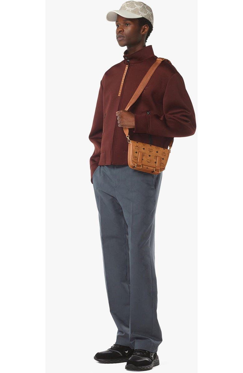 MCM Aren Messenger Bag in Visetos, Alternate, color, Cognac