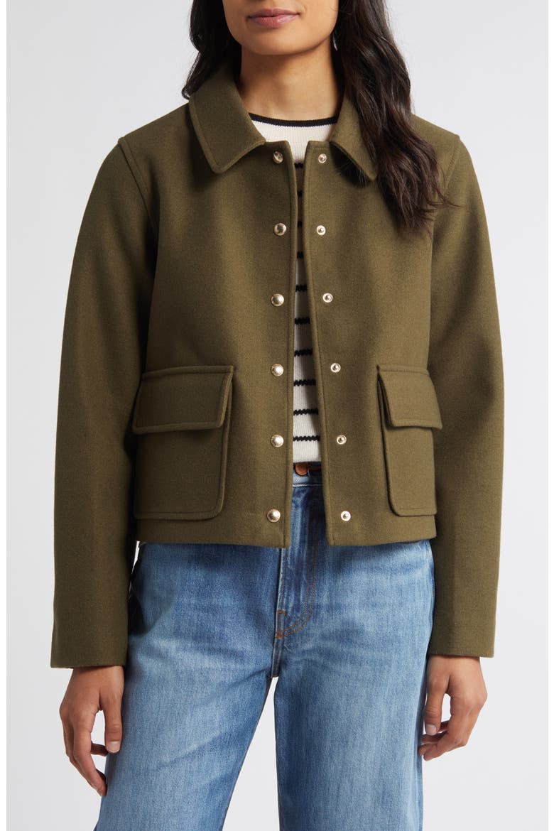 Crop Utility Jacket, Alternate, color, OLIVE