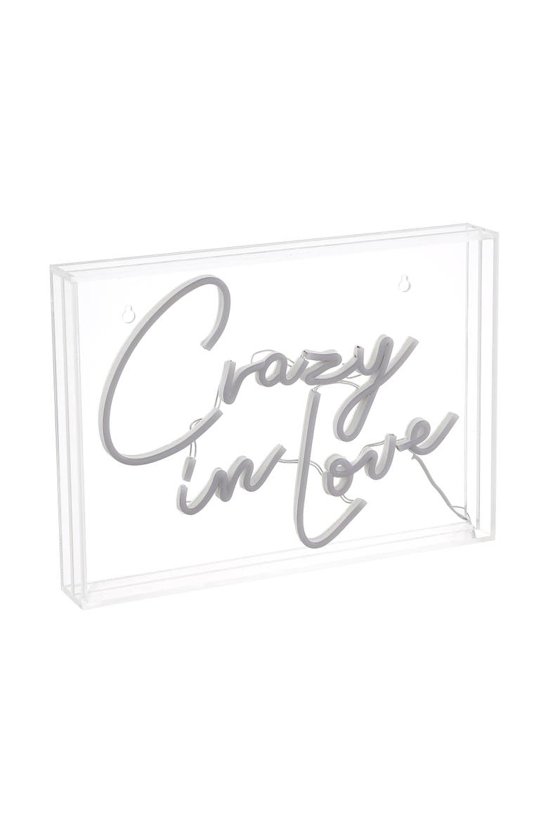 10" Contemporary Glam Acrylic Box USB Operated LED Neon Light, Alternate, color, Red