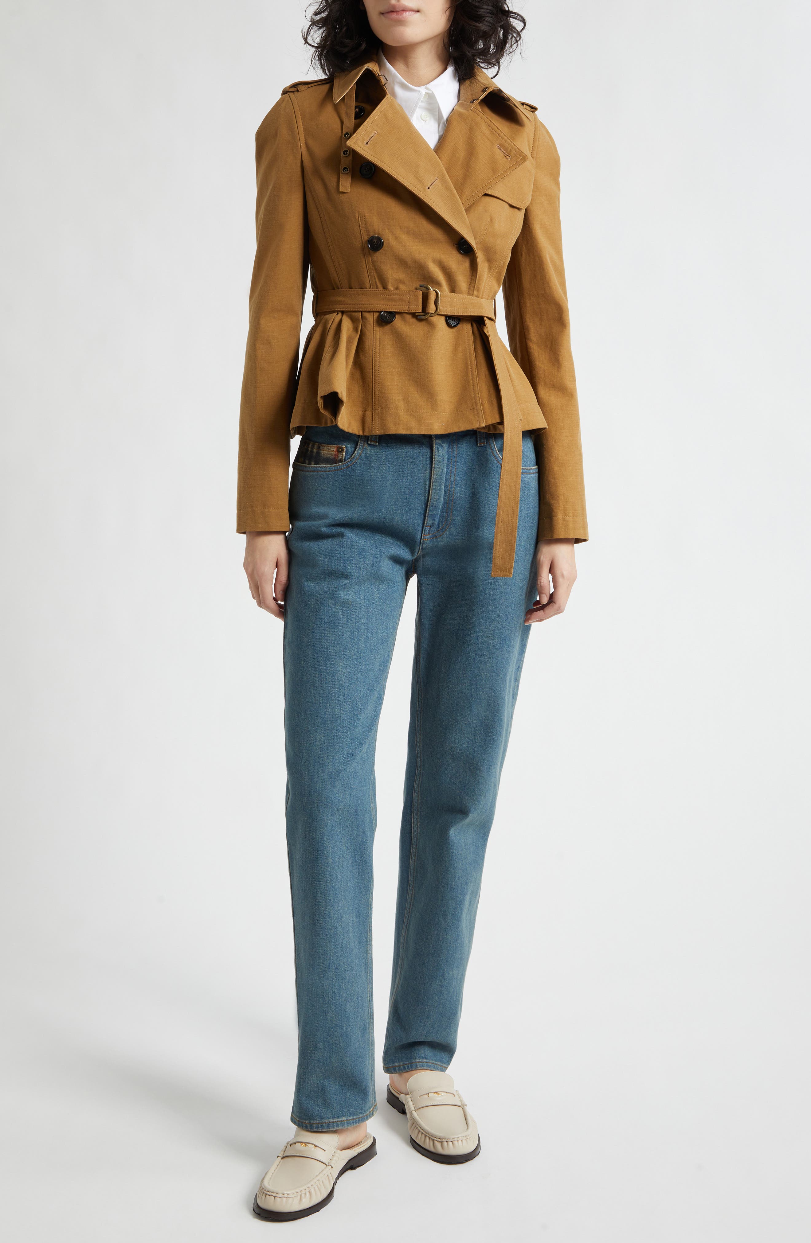 Isabella Peplum Trench Jacket - image 2