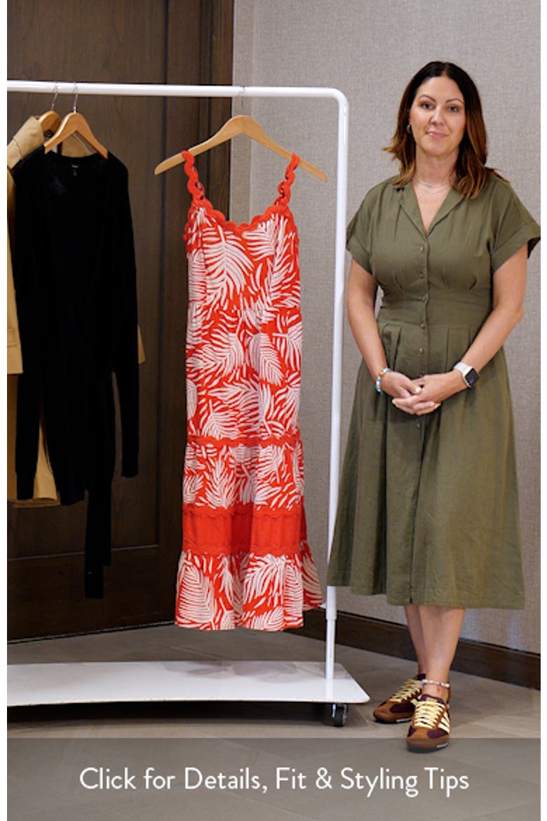 Palm Print Tiered Maxi Sundress video